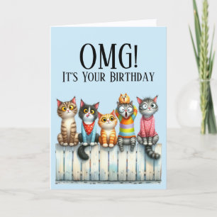 Verjaardagskaart Cute Cat Thema Feestdagen Kaart