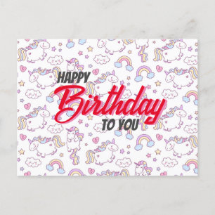 verjaardagskaart cute eenhoorn briefkaart