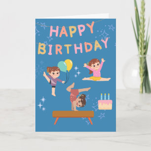 Verjaardagskaart Cute Gymnastics Voor Meisjes Kaart