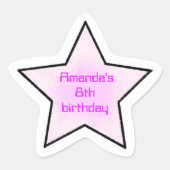 Verjaardagskaart Cute Retro Pastel Ster Kinderen Ster Sticker (Voorkant)