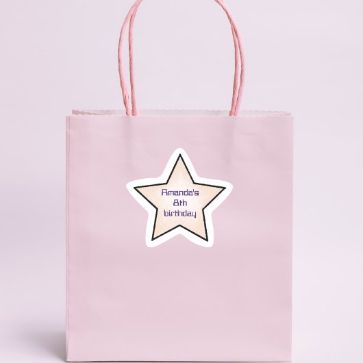 Verjaardagskaart Cute Retro Pastel Ster Kinderen Ster Sticker