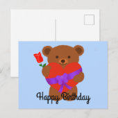 Verjaardagskaart Cute Teddy Bear #1 Briefkaart (Voorkant / Achterkant)