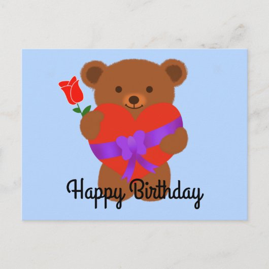 Verjaardagskaart Cute Teddy Bear #1 Briefkaart (Voorkant)