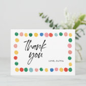 Verjaardagskaart Dankjewel Modern Art Feestje Bedankkaart (Staand voorkant)