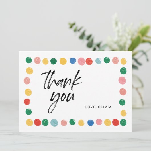 Verjaardagskaart dankjewel Modern Kunst Feestje Bedankkaart (Staand voorkant)