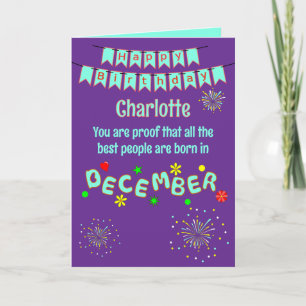 Verjaardagskaart december gevouwen kaart