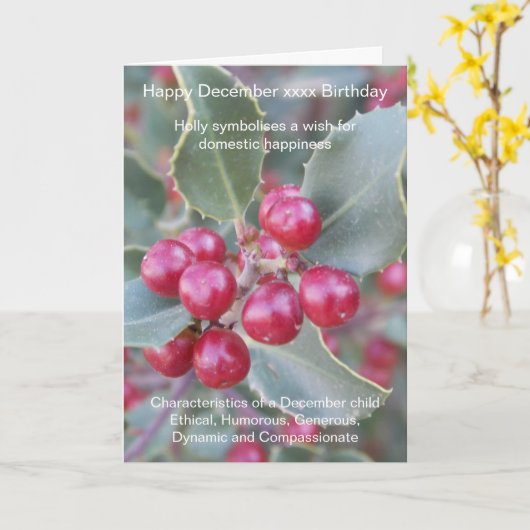 Verjaardagskaart December Kaart (Gele Bloem)