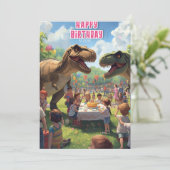 Verjaardagskaart dinosaurussen kinderen kaart (Staand voorkant)