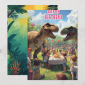 Verjaardagskaart dinosaurussen kinderen kaart (Voorkant / Achterkant)