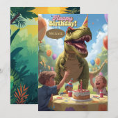 Verjaardagskaart dinosaurussen kinderen kaart (Voorkant / Achterkant)