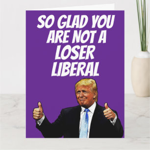 VERJAARDAGSKAART DONALD TRUMP GRAPPIG EN GROOT KAART
