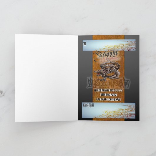 Verjaardagskaart draak kaart (Binnen)