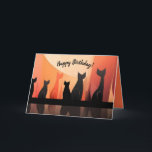 Verjaardagskaart Editable Cool Cats Kaart<br><div class="desc">Deze mooie kaart heeft een illustratie van katten tegen een oranje achtergrond. De teksten aan de voor- en zijde en binnenin kunnen worden veranderd, net als het lettertype, de kleur en grootte. Ook de achtergrondkleuren binnenin en aan de achterkant kunnen worden aangepast. Deze kaart is geschikt voor verjaardagen, dank je...</div>