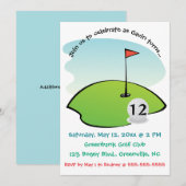 Verjaardagskaart Editable Golfbaan Kaart (Voorkant / Achterkant)