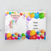 Verjaardagskaart eenhoorn voor 8-jarig meisje kaart (Binnen)