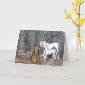 Verjaardagskaart - Eenhoorns & Fee Kaart (Gele Bloem)