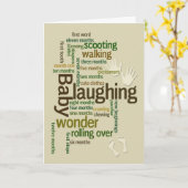 Verjaardagskaart eerste jaar baby mijlpalen kaart (Gele Bloem)