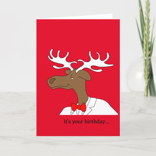 Verjaardagskaart eland kaart (Voorkant)