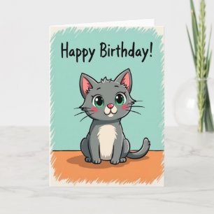 Verjaardagskaart Emerald Eye Kitty Kaart