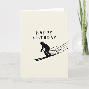 Verjaardagskaart Energetische Skiër Kaart