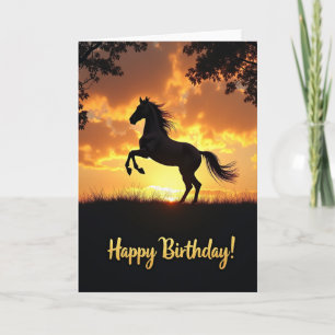 Verjaardagskaart Equine Sunset Kaart
