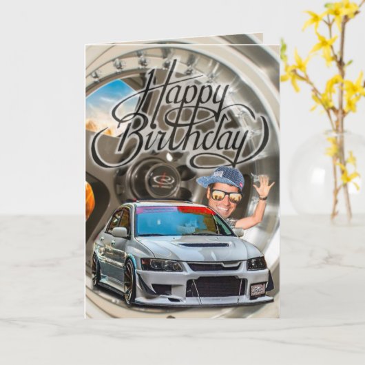 Verjaardagskaart evo kaart (Gele Bloem)