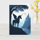 Verjaardagskaart Fantasy Paard Kaart (Gele Bloem)