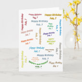 Verjaardagskaart februari 7 verjaardag kaart (Gele Bloem)