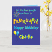 Verjaardagskaart Februari Vouwkaart Kaart (Gele Bloem)