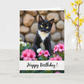 Verjaardagskaart Florale Kitty Kaart (Gele Bloem)