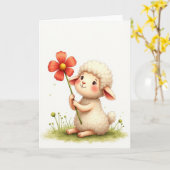 Verjaardagskaart Fluffy Creature Kaart (Gele Bloem)