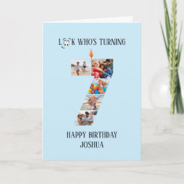 Verjaardagskaart foto 7 jaar kaart