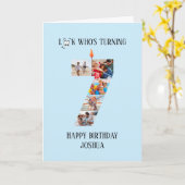 Verjaardagskaart foto 7 jaar kaart (Gele Bloem)