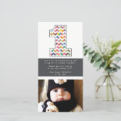 Verjaardagskaart foto kaart dank je wel 1e verjaar (Staand voorkant)