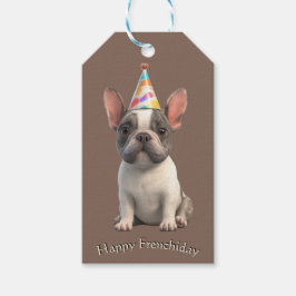 Verjaardagskaart Franse Bulldog Cadeaulabel