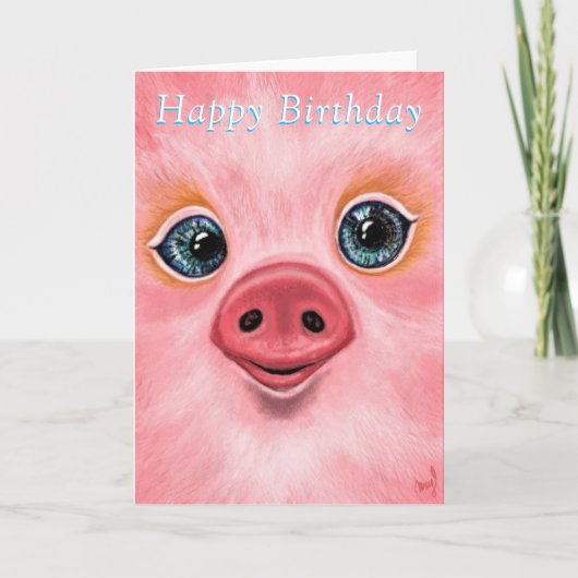 Verjaardagskaart Gelukkig Biggetje Kaart (Voorkant)