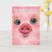 Verjaardagskaart Gelukkig Biggetje Kaart (Gele Bloem)