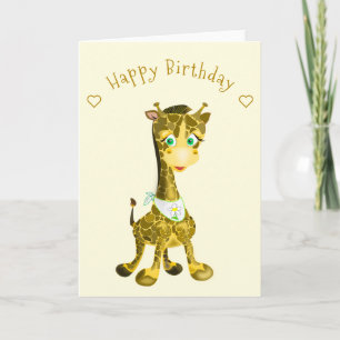 Verjaardagskaart Gelukkige Verjaardag Baby Giraffe Kaart