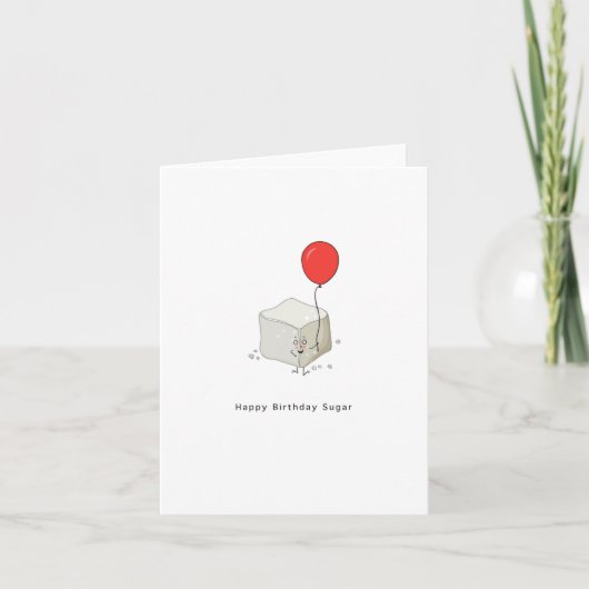Verjaardagskaart, gelukkige verjaardagssuiker, woo kaart (Voorkant)