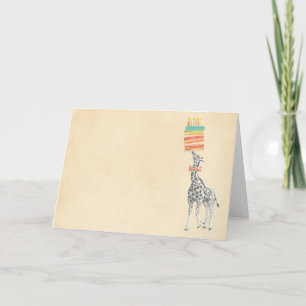 Verjaardagskaart Giraffe en Cake Kaart