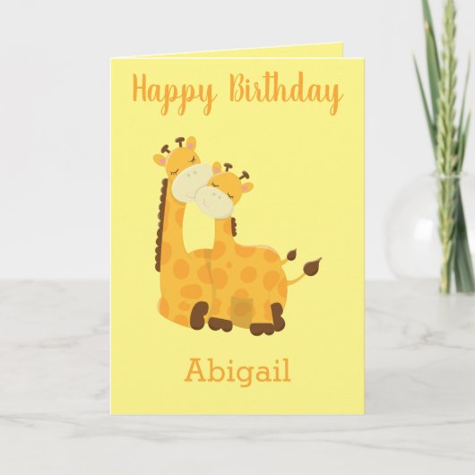 Verjaardagskaart Giraffe Kaart (Voorkant)