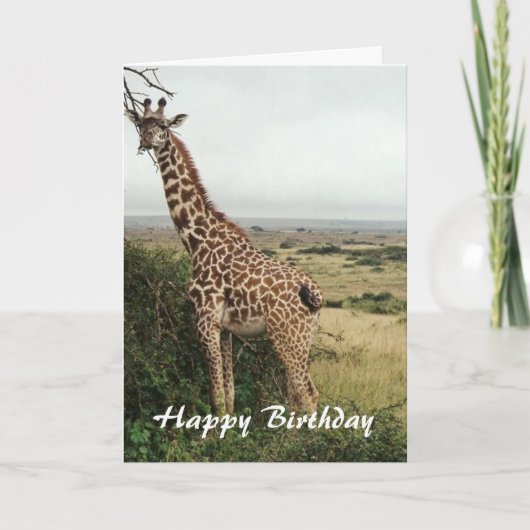 Verjaardagskaart giraffe kaart (Voorkant)