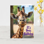 Verjaardagskaart Giraffe Sweet Kaart (Gele Bloem)