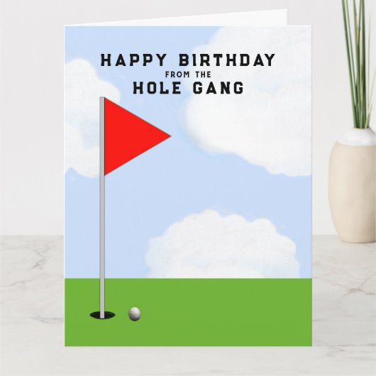 Verjaardagskaart golf van iedereen kaart (Voorkant)