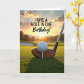 Verjaardagskaart Golfbaan Kaart (Gele Bloem)