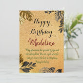 verjaardagskaart gouden kaart (Staand voorkant)