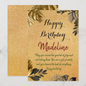 verjaardagskaart gouden kaart (Voorkant / Achterkant)