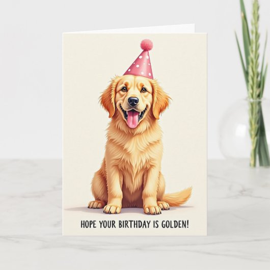 Verjaardagskaart Gouden Pup Kaart (Voorkant)