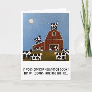 Verjaardagskaart grappige koeien feestdagen kaart
