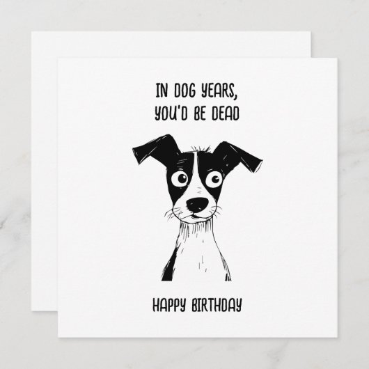 Verjaardagskaart Grappige verjaardagskaart voor op Kaart (Voorkant / Achterkant)
